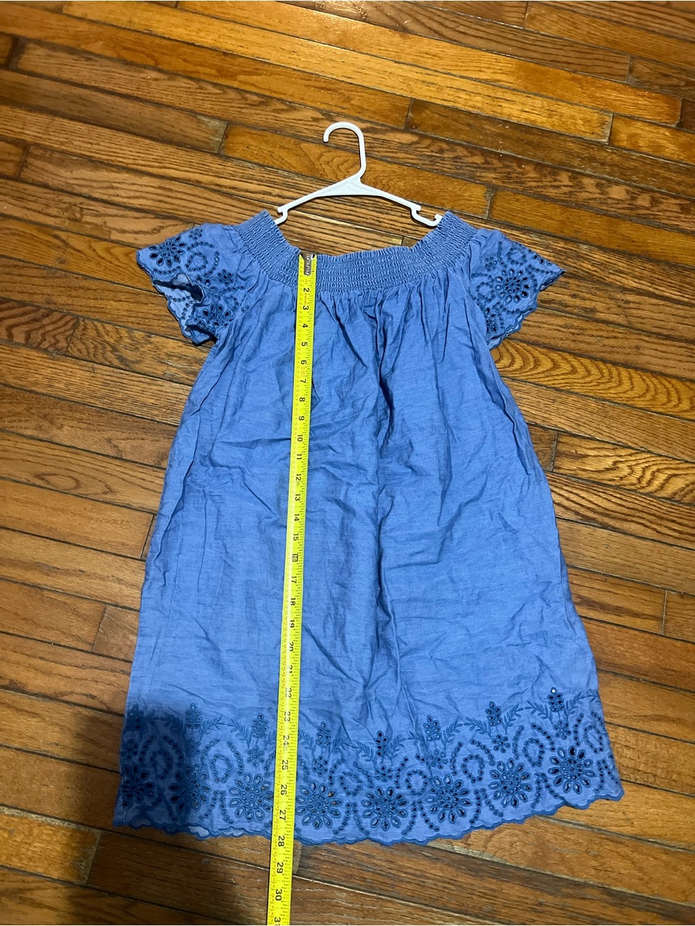 Old Navy Light Blue Off-Shoulder Eyelet Mini Dress size L - Picture 8 of 10